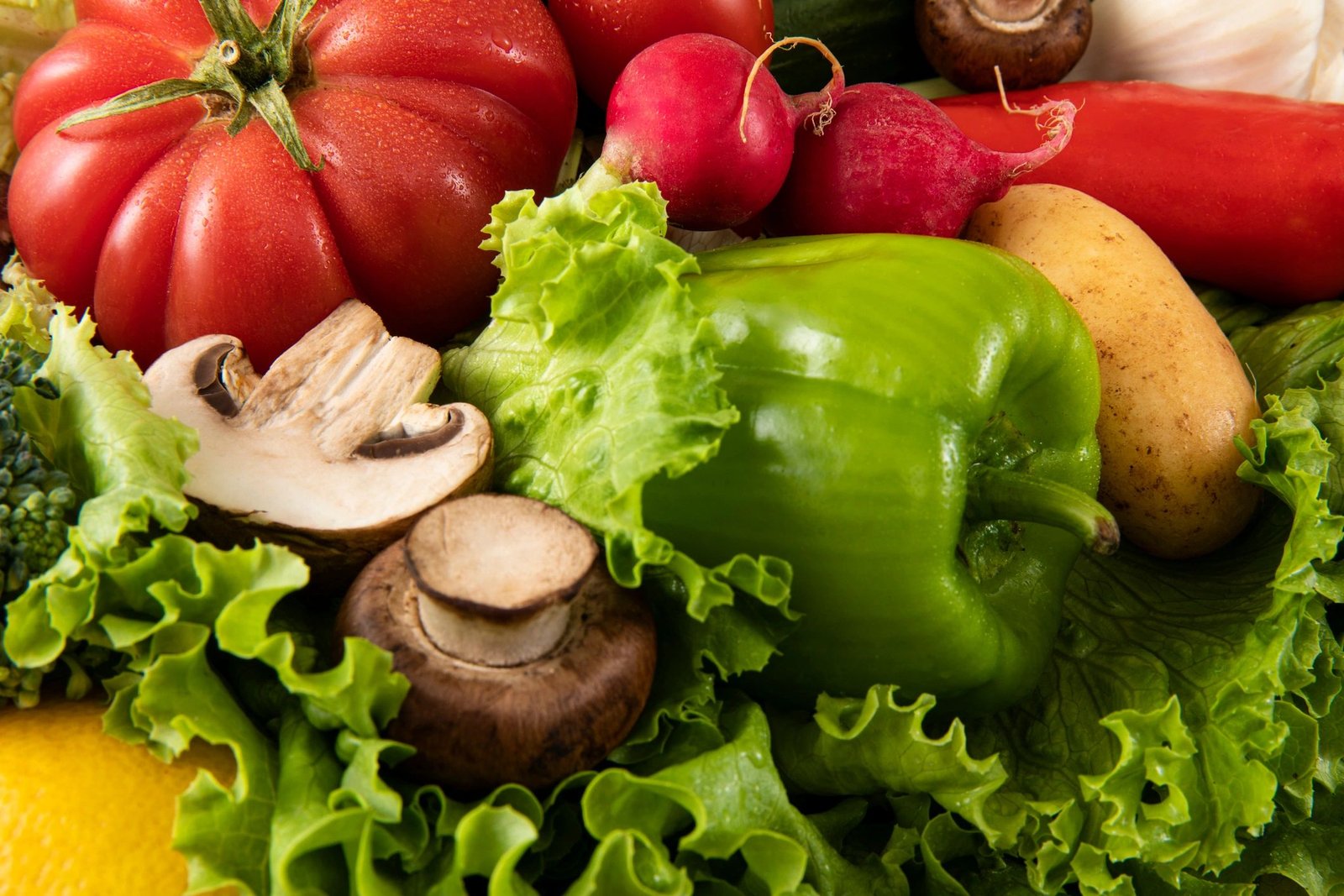 Assorted fresh vegetables background