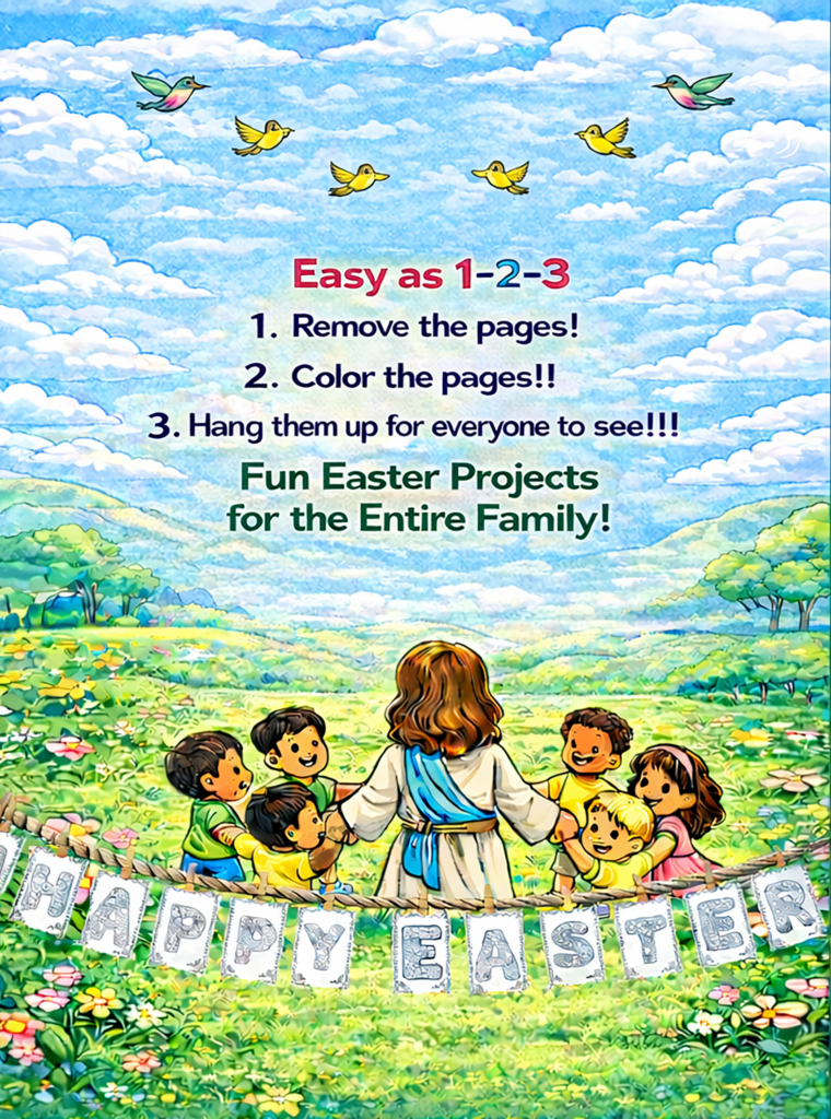 Easter Banner Coloring Book Back Cover